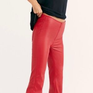 Free People Vibrant Red vegan leather Pants